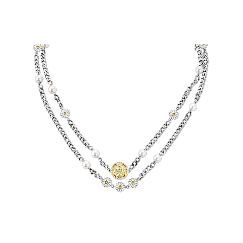 【灵感雏菊】astar hades雏菊珍珠笑脸镶钻叠戴项链