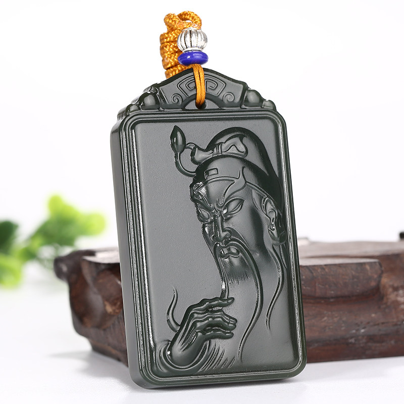 美玉雅苑玉雕工作室和田玉挂件 关公 55.3克