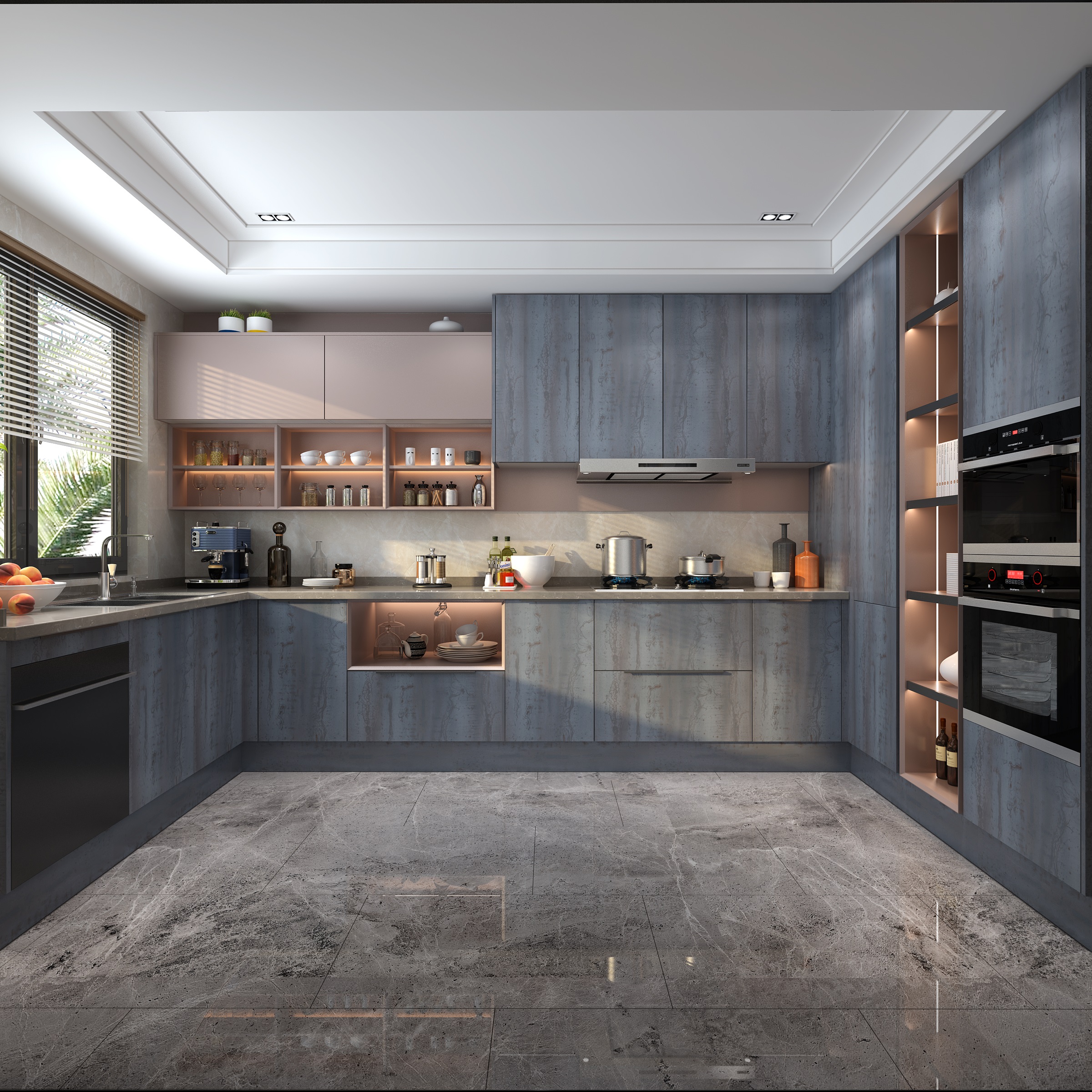 欧派橱柜定制北欧风厨房石英石a台面橱柜定做家用整体橱柜卡芙尼已售