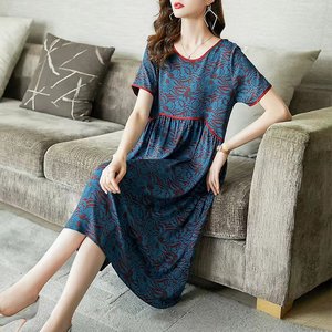 重磅真丝连衣裙女大码宽松长裙图片