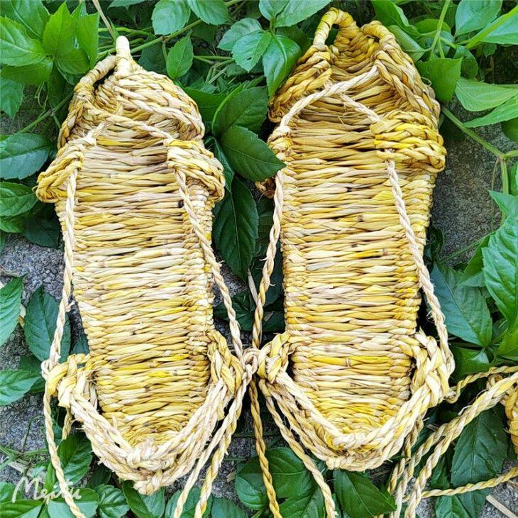 手工编织草鞋麻鞋拖鞋男士夏季个性复古凉鞋女士红军怀旧稻草老式