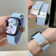 适用s10苹果手表带applewatch9编织磁吸10尼龙ultra智能运动s9腕带s8夏季s7透气7弹力回环se代男女款时尚高级