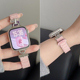 张婧仪同款适用苹果S10手表iwatch10表带applewatch9磁吸S9硅胶S8腕带Ultra女生细款SE运动8男S7运动高级夏天