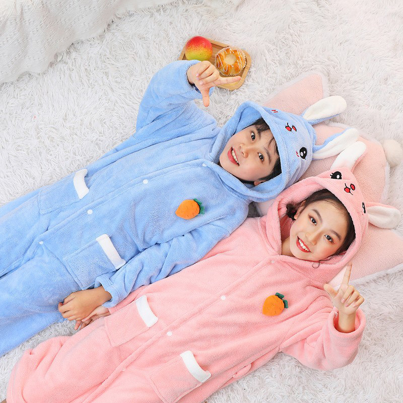 宝宝浴袍冬季儿童浴袍男童大女孩洗澡浴巾斗篷浴袍可穿式2022新款