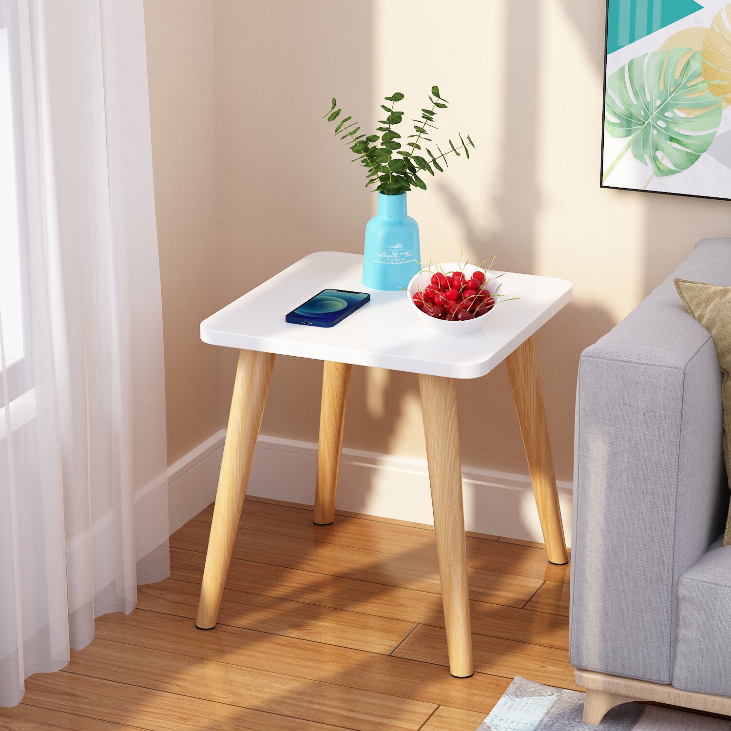 沙发边几小户型简约茶几迷你小方桌子卧室床头边桌飘窗简易窄边几