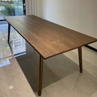实木会议桌长桌简约现代长方形办公桌原木大餐桌长条桌工作台书桌