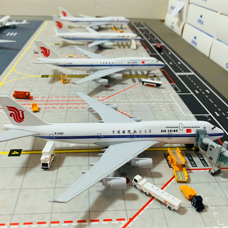 20CM仿真飞机模型合金实心国内外空客国航B747南航A380玩具摆件