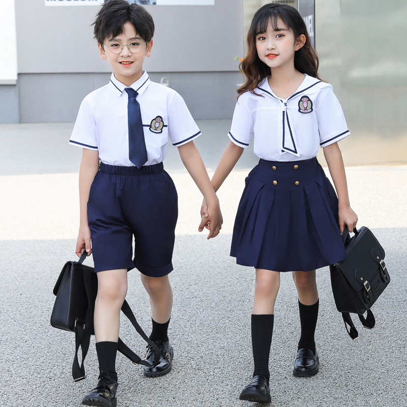 六一儿童节表演合唱演出服小学生夏季毕业照班服英伦风幼儿园园服