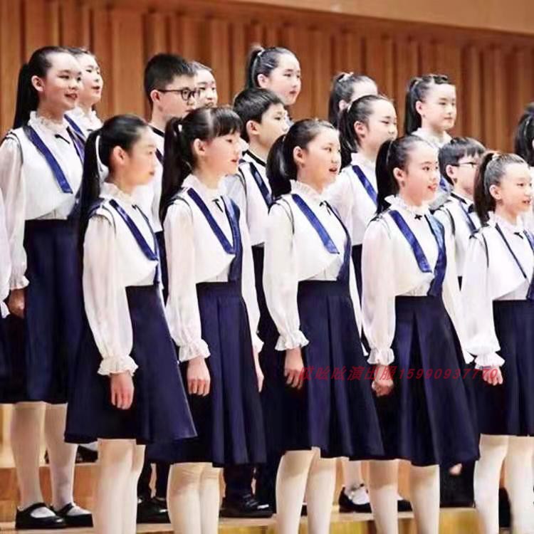 元旦儿童合唱演出服女童连衣裙中小学生诗歌朗诵男童礼服表演服装