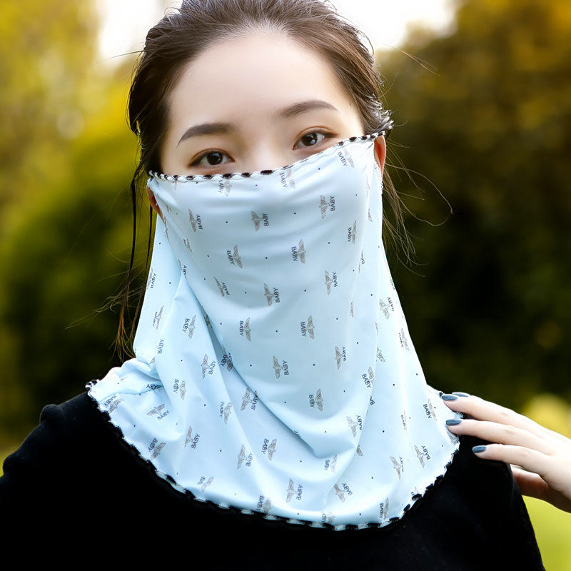 冰丝围脖女套头夏季薄款防尘防晒护颈百变头m巾韩版挂耳式小脖套