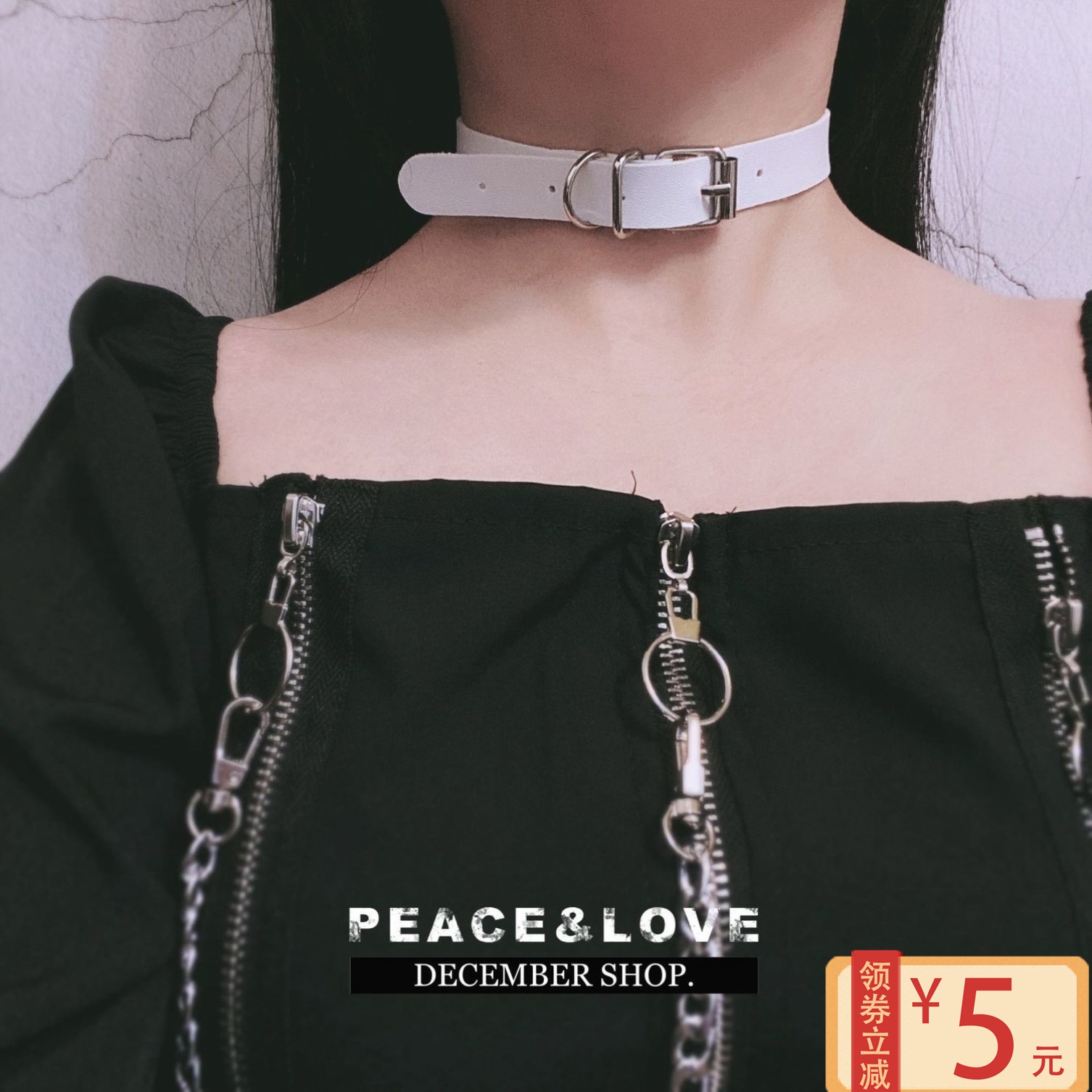 脖子上戴的饰品人用项圈女m项链情趣牵引绳控制颈带choker狗链sm