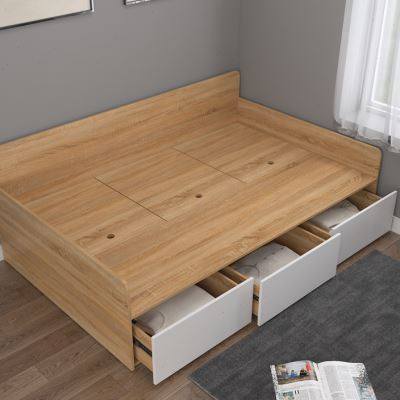 现代简约单人床小户型榻榻米床箱床架储物板式高箱收纳抽屉多功能