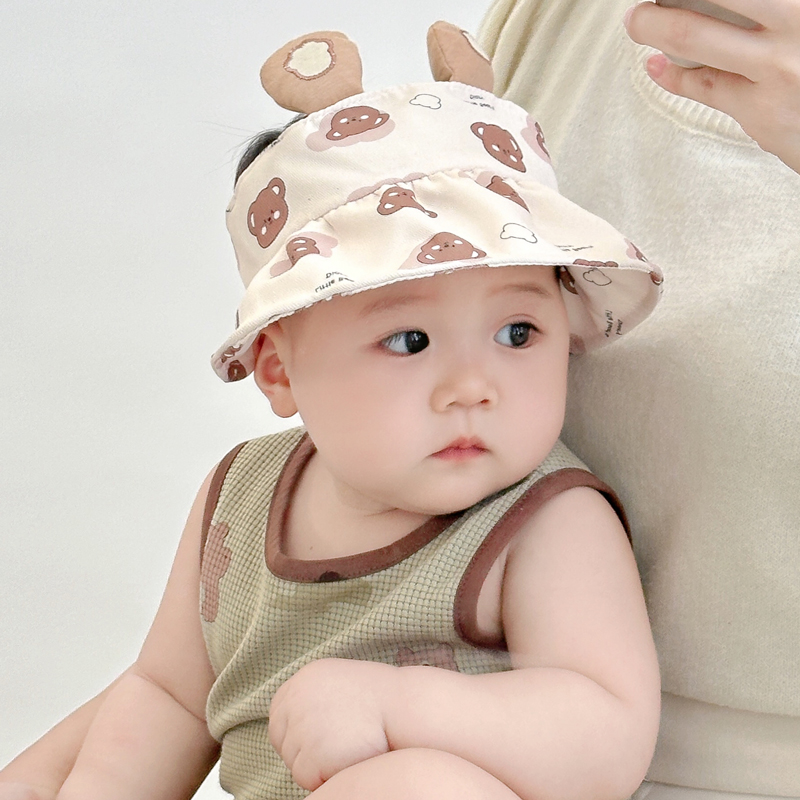 婴幼儿帽子夏季薄款软檐防晒空顶帽男女宝宝百搭潮太阳帽可爱遮阳