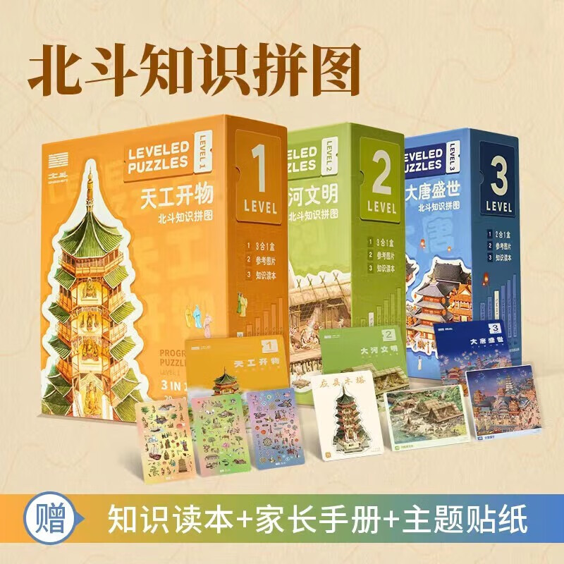 【北斗官方】北斗知识拼图天工开物大河文明大唐盛世 3-6岁儿童益智玩具拼图 小学生历史启蒙手绘拼图游戏专注力培养