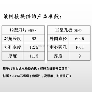 12型绞肉机刀片不锈钢十字龟刀头孔板篦子筛板网配件商用通用大全