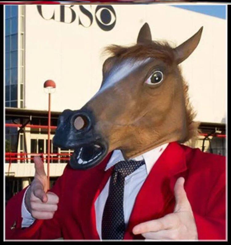 热销面具万圣_高档牛马面具马君表演动物硅胶兔子舞台抖搞怪p套保气氛