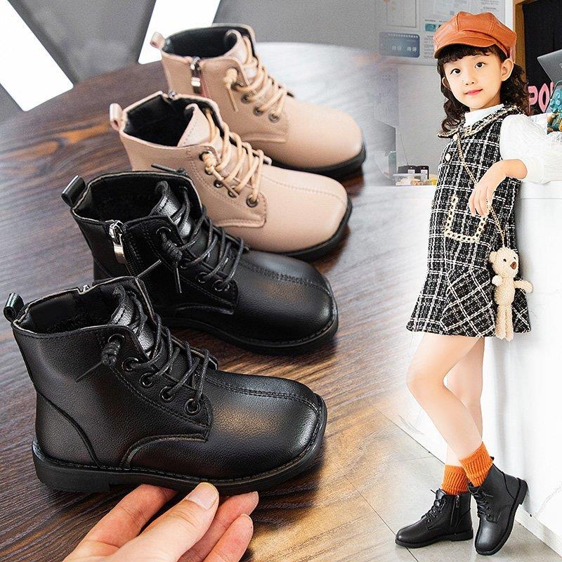 女童鞋儿童短靴子秋冬款小童宝宝公主单靴洋气加绒中大童棉英伦风