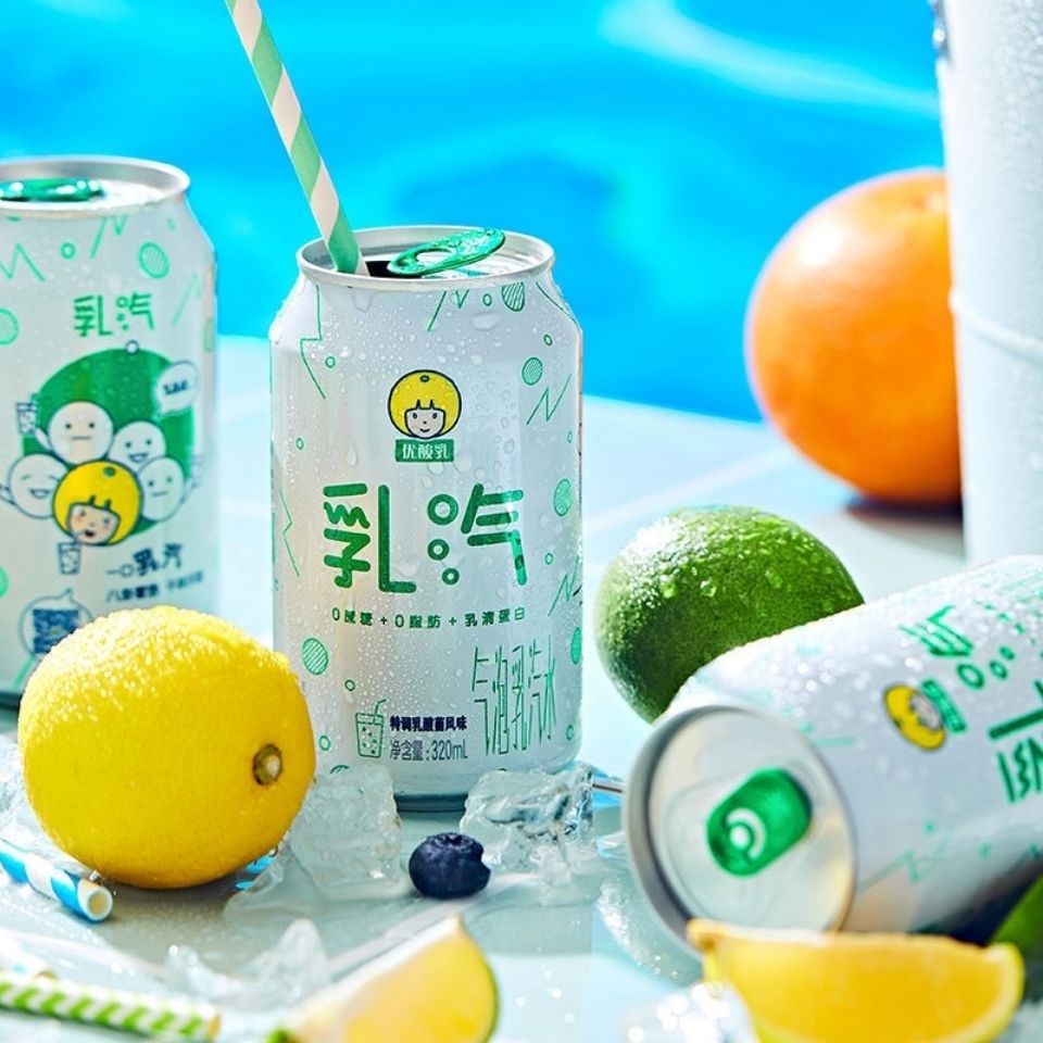 【6罐】伊利优酸乳乳汽气泡水320ml时代少年团推荐碳酸饮料