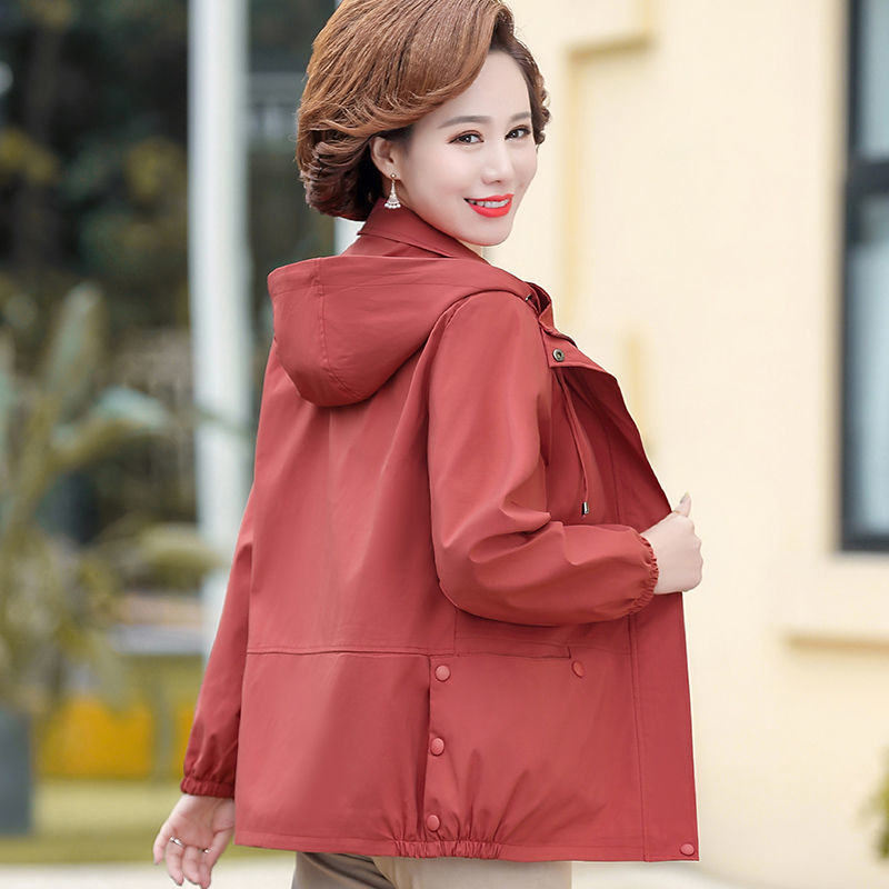 中老年风衣外套女潮2022新款妈妈装春秋季休闲夹克洋气上衣40岁50