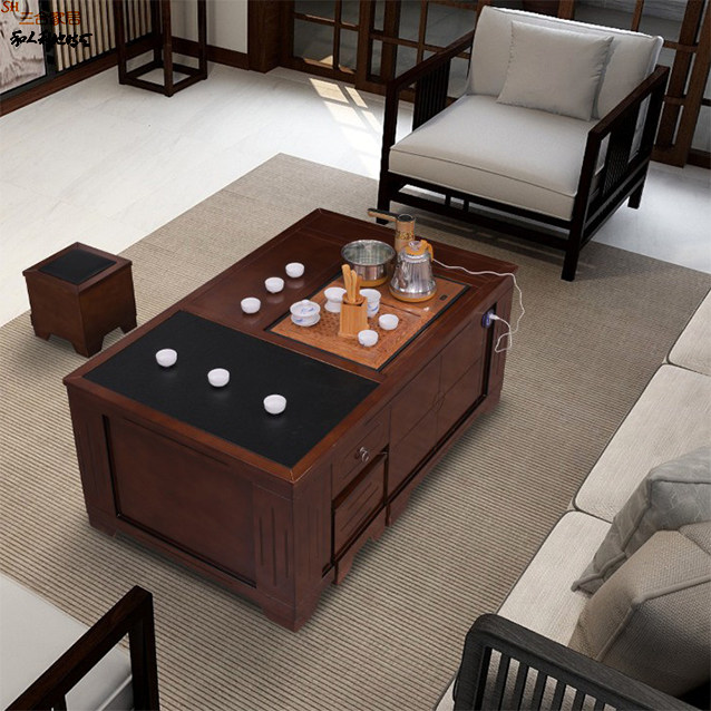 火烧石功夫茶几实木多功能大额优惠券