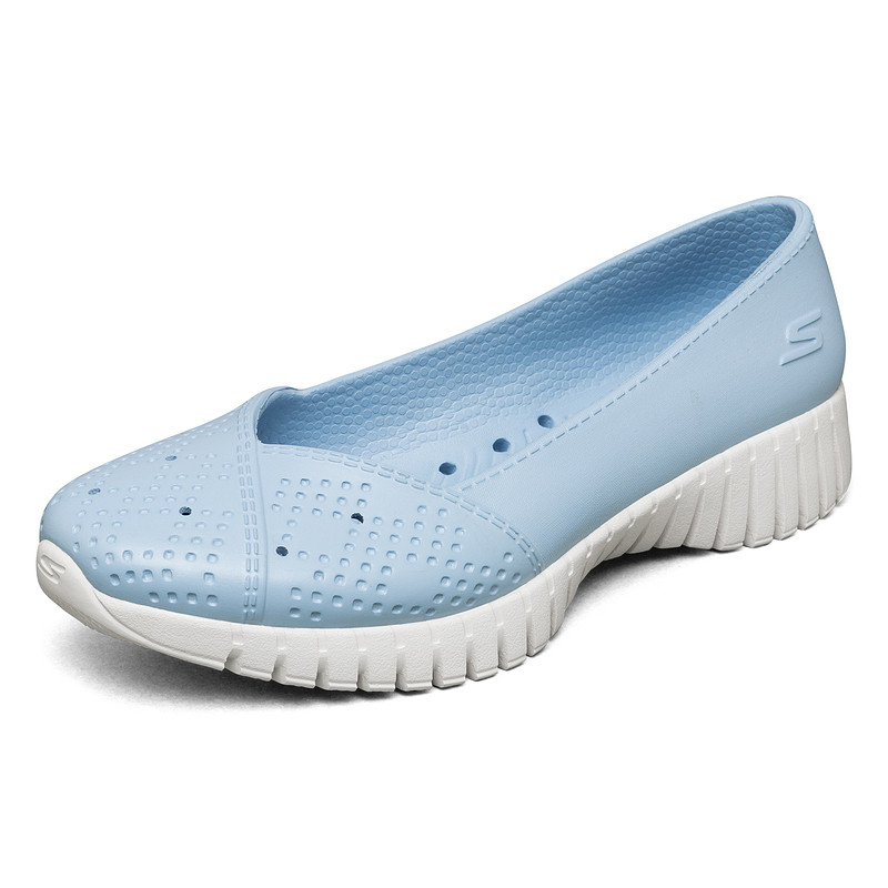 skechers斯凯奇女鞋2022新款洞洞鞋坡跟休闲一脚蹬懒人鞋女111117