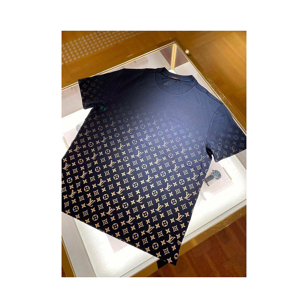 香港直邮louis vuitton路易威登男士蓝色渐变圆领短袖t恤