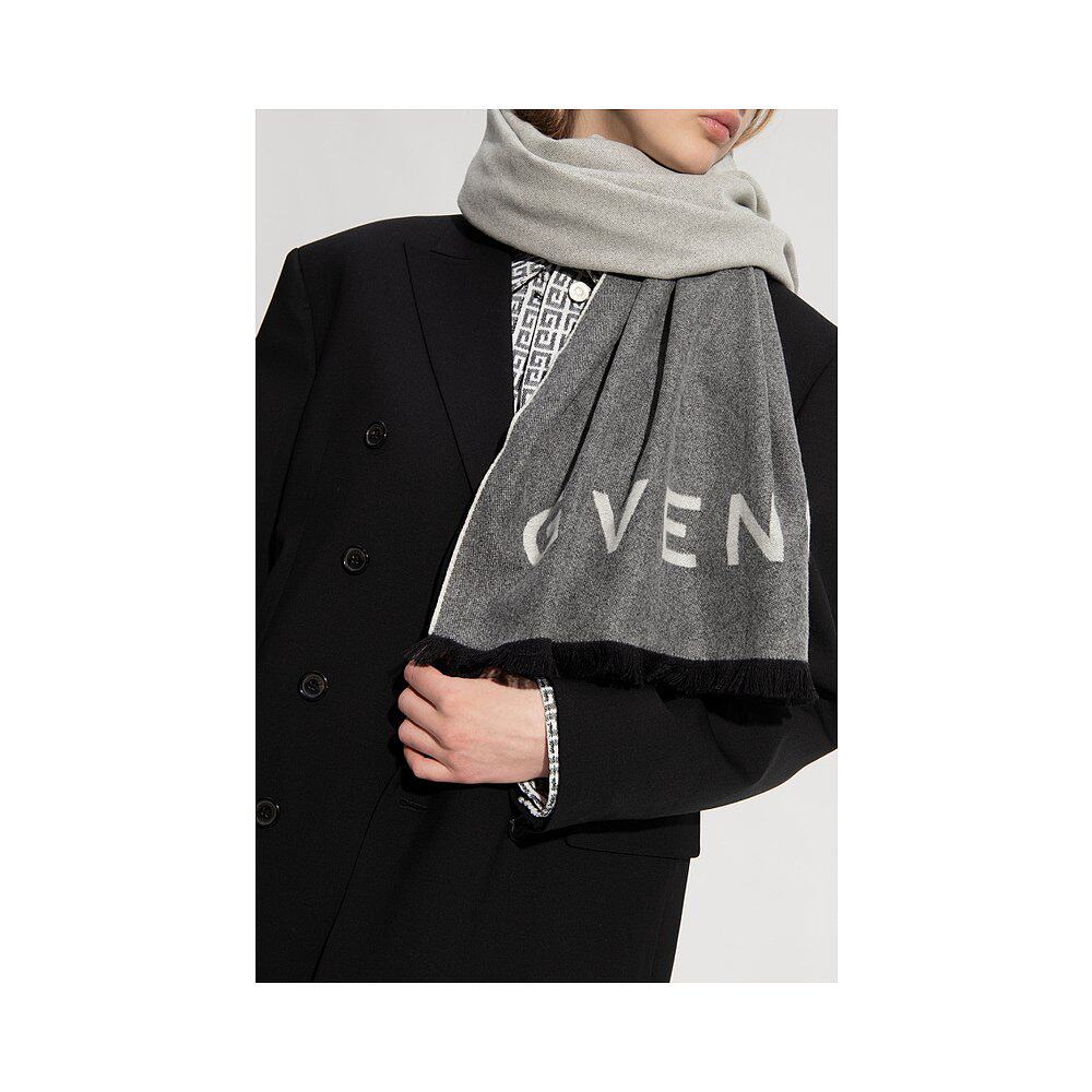 香港直邮givenchy 徽标印花围巾 bg00aag00v