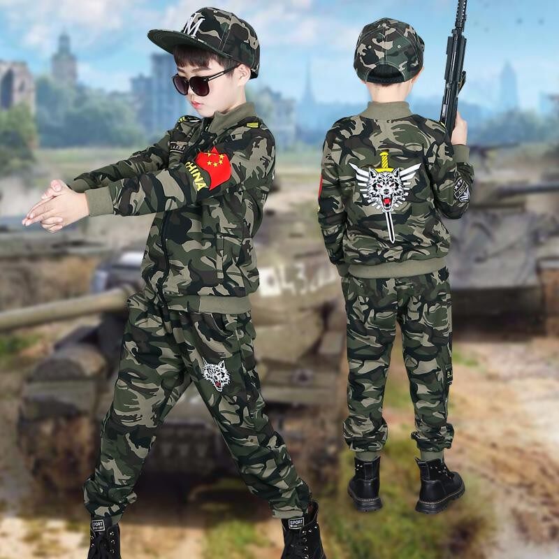 儿童迷彩服套装男童特种兵解放军童装纯棉军人衣服男孩服装小学生