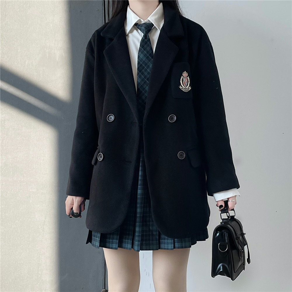 一折jk制服大衣短款