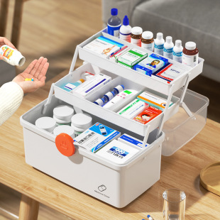 德国进口药箱庭装医药箱家用大容量儿童药物多层收纳盒子医疗包