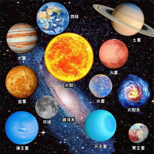 磁性太阳系八大行星模型太空天文科教玩具宇宙地球星球水晶冰箱贴