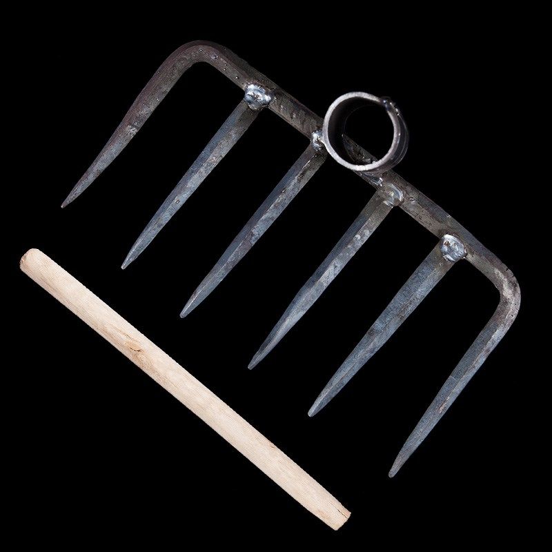 铁耙农用工具松土平整地大号钉耙农具多齿平地u开荒八齿耙耙头