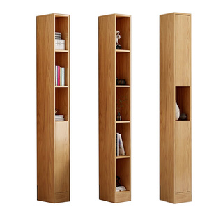 夹缝实木书架置物架落地窄柜子储物柜家用客厅简易小书柜墙边转角