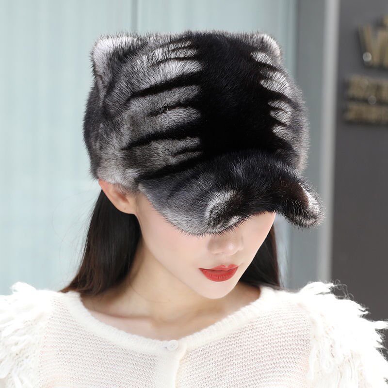 热销白色貂皮大衣女整貂_貂皮帽子女冬白色整貂秋v季皮草加厚保暖韩版