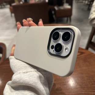 适用iPhone15Promax手机壳苹果14Pro新款二合一11女13Pro高级小众简约纯色12防摔男15plus古董白液态硅胶软套