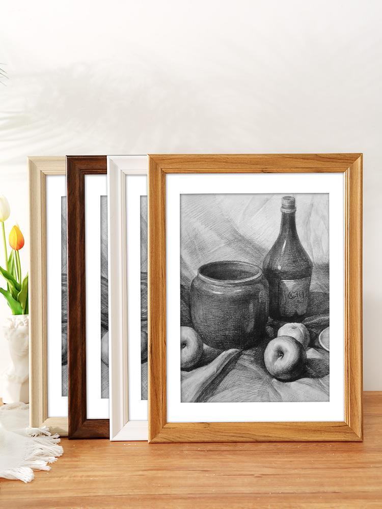 简约相框挂墙装裱四4k开8k八木质素描画框12寸16外框a4纸展示框a3