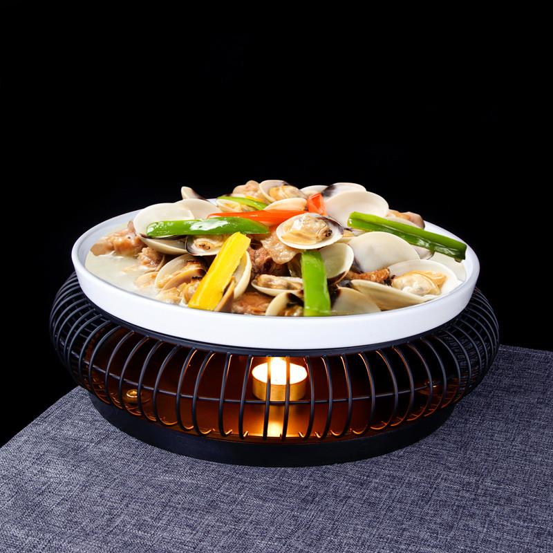 中餐酒店餐厅个性创意明档餐具可放蜡烛加热保温利元炉意境菜