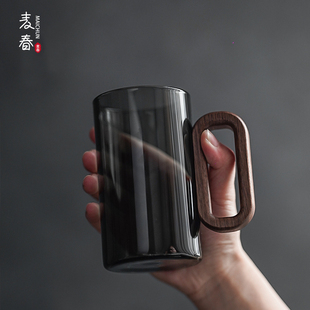 日式茶杯泡绿茶专用男女玻璃杯家用待客棋牌室防烫水晶杯龙井毛尖