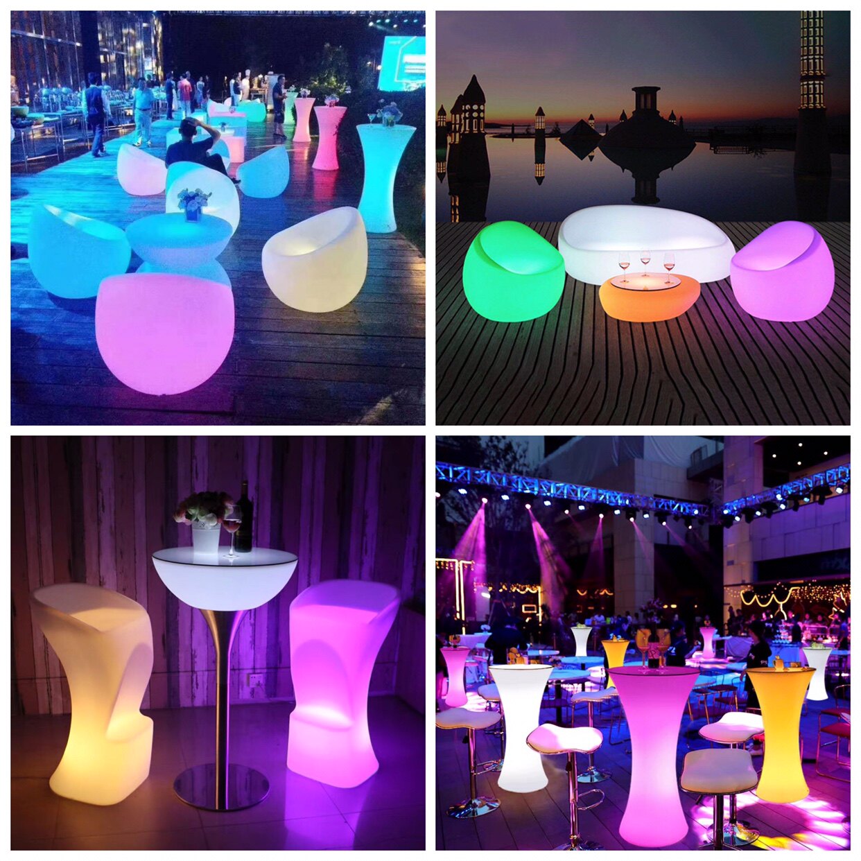 发光高脚桌酒吧桌椅清吧夜店散台户外阳台活动展会聚会鸡尾酒吧台