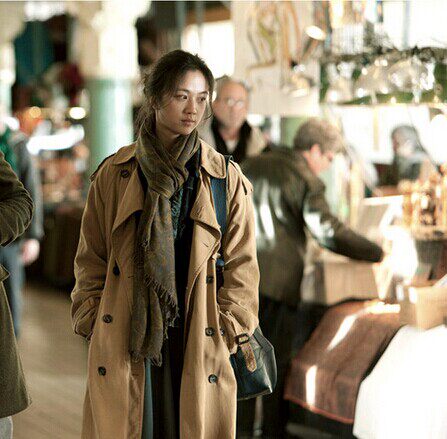 晚秋汤唯明星同款2021春秋新款复古宽松休闲中长款纯棉风衣外套女