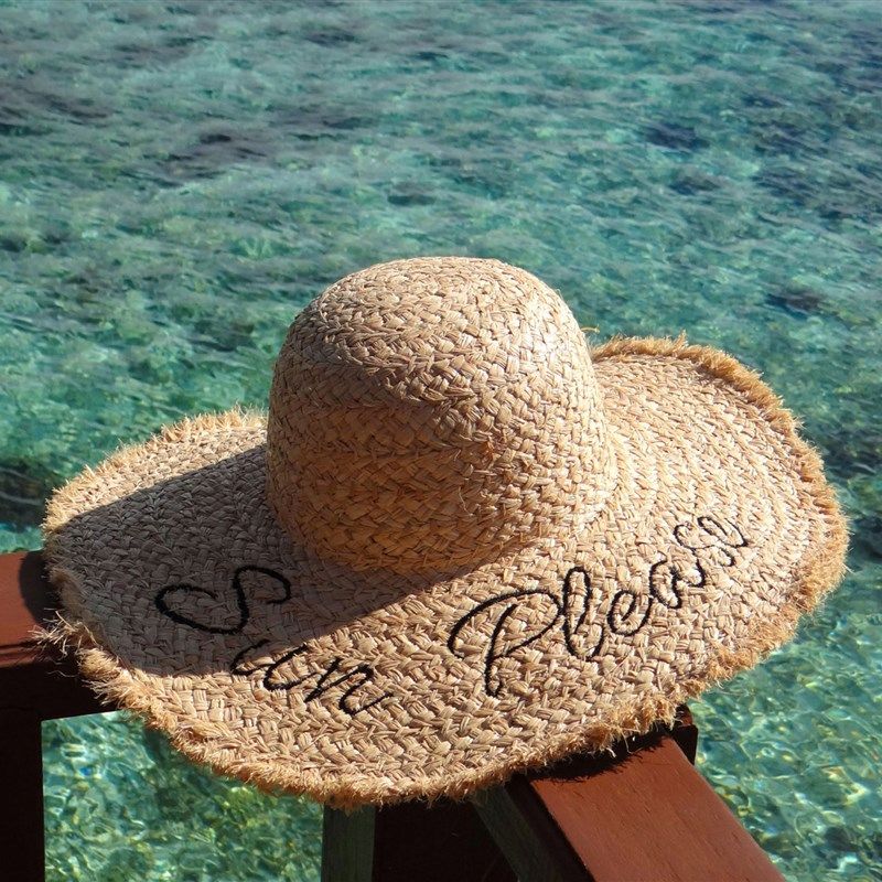 高档草帽子女夏天遮阳海边防晒度假字e母大帽檐出游百搭沙滩帽ins