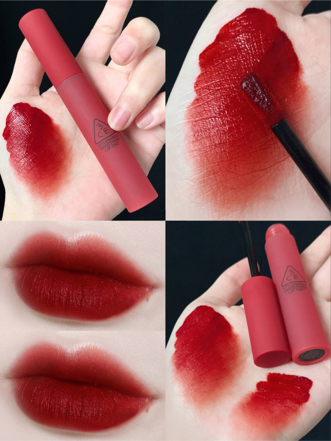 3ce丝绒唇釉哑光雾面云朵水雾唇露口红豆沙砖红烂番茄红梨色唇膏