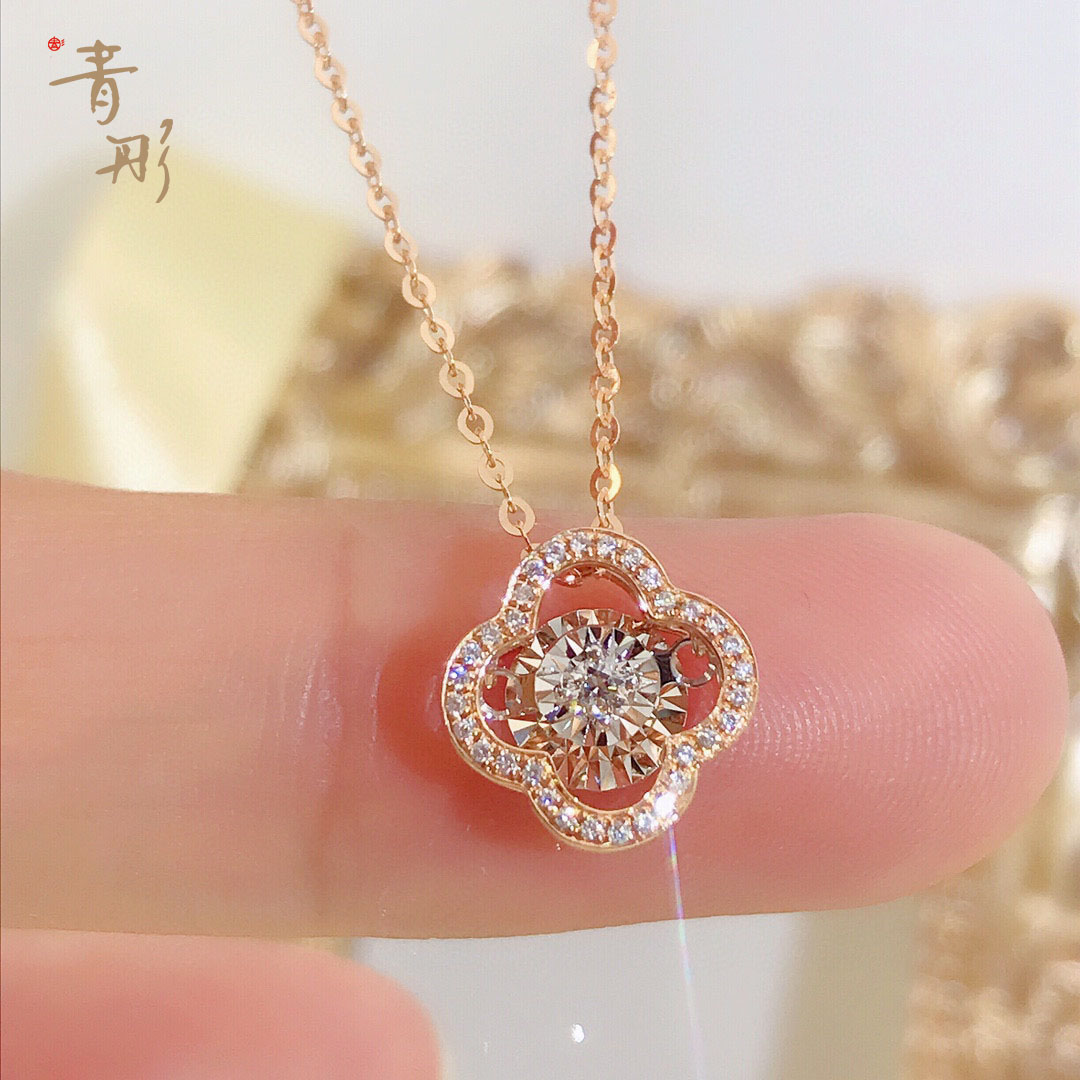 正品18k玫瑰金四叶草项链-特价促销-优惠券领取-价格|多少钱|什么牌子