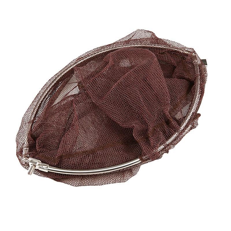 新折叠不锈钢抄网头涂胶防挂抄网z兜密网眼网头圈径40cm垂钓渔具