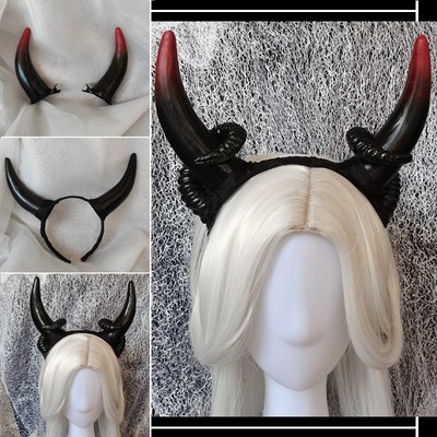 暗黑系犄角恶魔角头饰lolita发饰cosplay万圣节道具古风汉服配饰