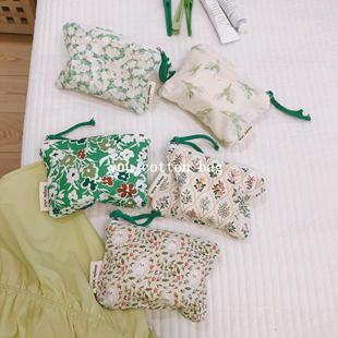 【YUU布包】绿色系清新棉布零钱包迷你软布兜卡包口红耳机收纳袋