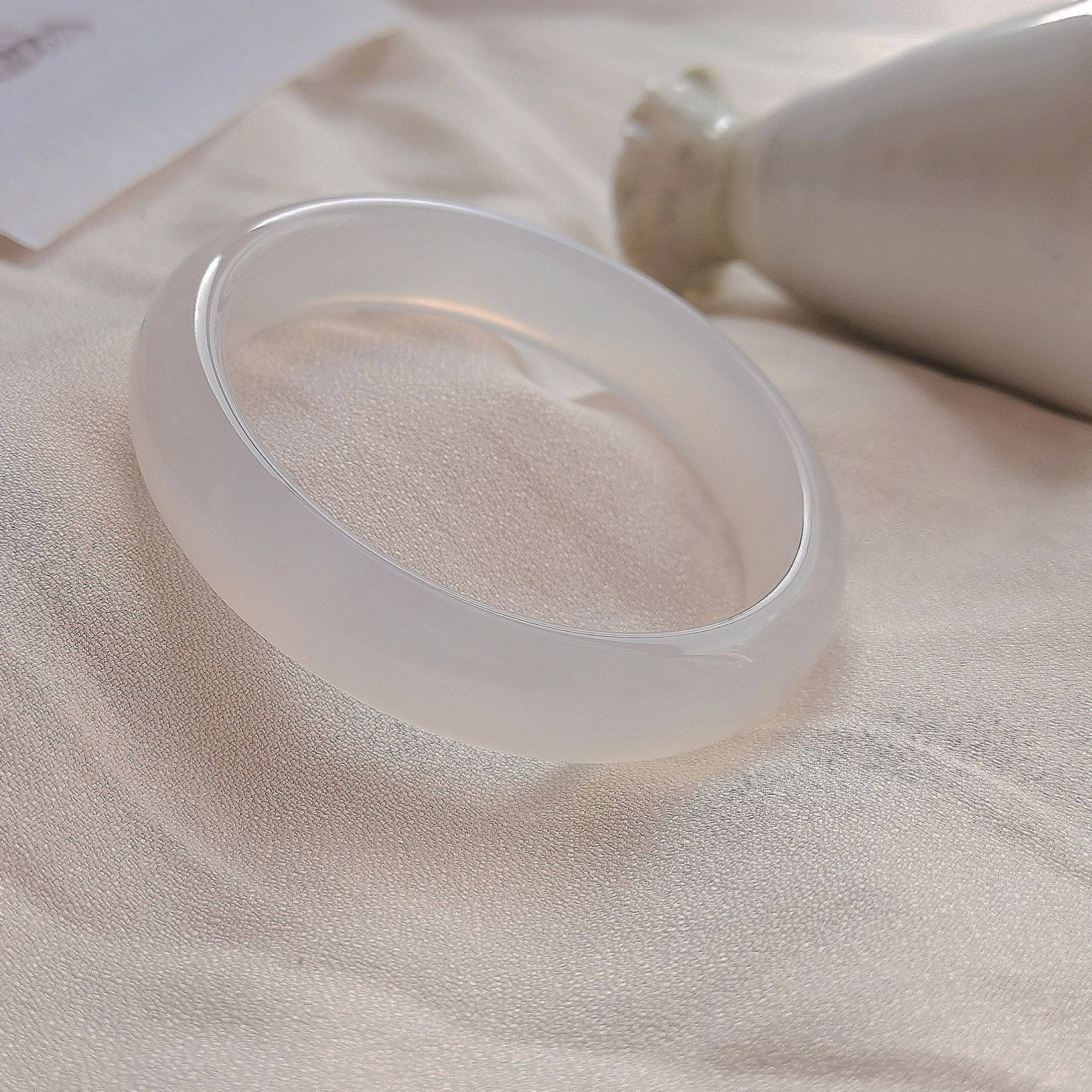 【桃花镯】小红书天然南红高冰荔枝冻白月光玉手镯浅粉紫色玉镯子