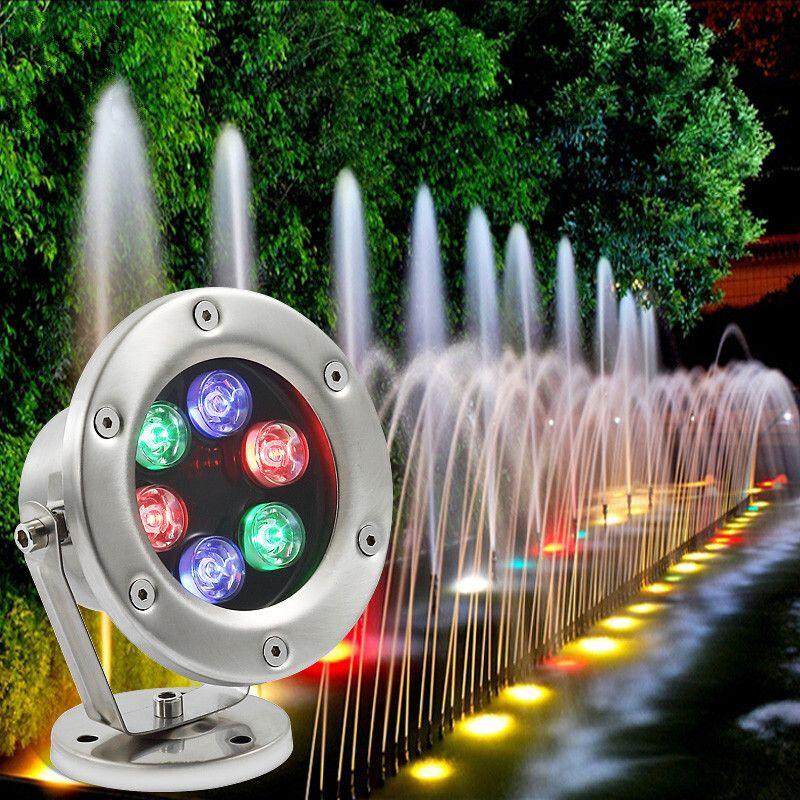 喷泉池水下圆灯led水底灯v水下灯水池灯鱼池灯水景灯防水射灯喷泉