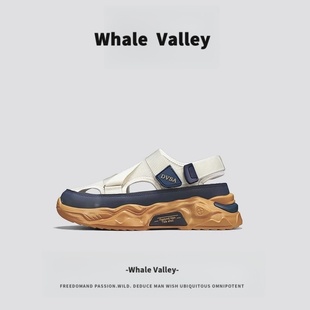 Whale Valley男鞋外贸男士凉鞋夏季外穿镂空透气户外运动沙滩鞋