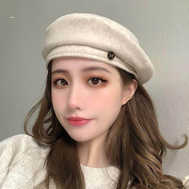 日系rosex贝雷帽子女式秋冬季百搭复古英伦毛呢网红画家帽韩版